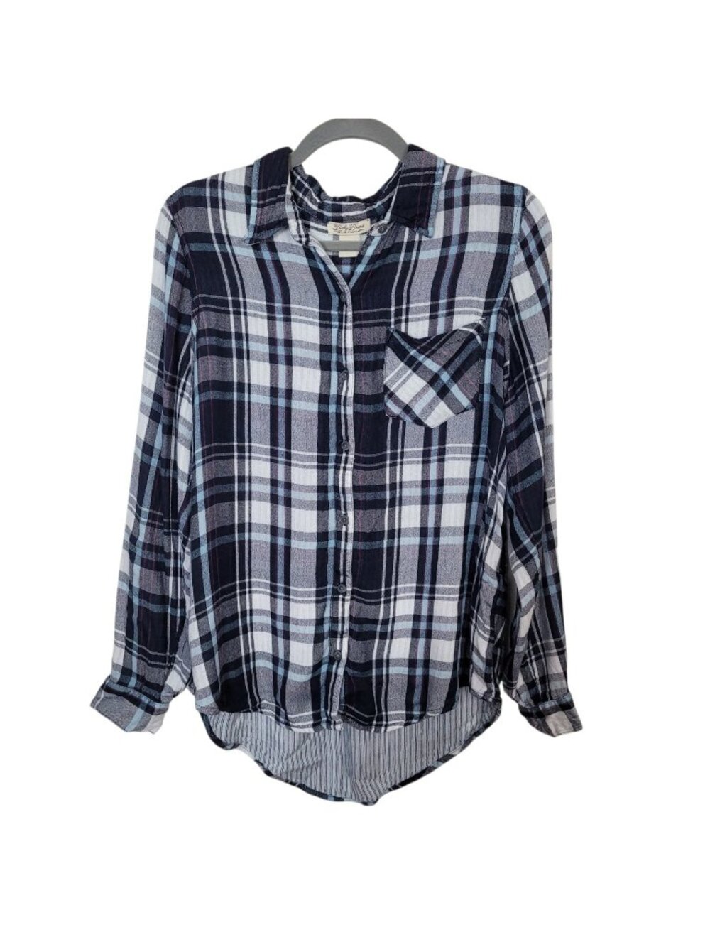 Lucky Brand 100% Modal Flannel Button Up Shirt Plaid Casual Grunge Sz Med
